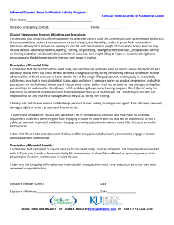 Informed Consent Form for Physical Activity Program