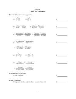 Review Ratio and Proportions