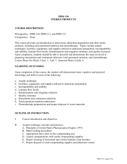PHM 118 Course Outline
