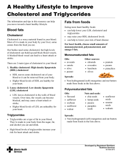 A Healthy Lifestyle to Improve Cholesterol and Triglycerides