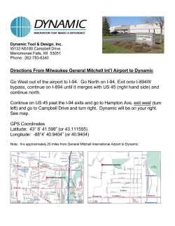 Directions Milwaukee Mitchell Airport to Dynamic 2014