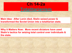 Main Idea: After Lenin died, Stalin seized power