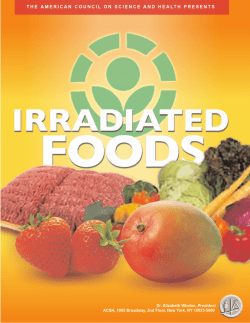 Irradiated Foods, The American Council on Science and Health