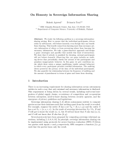 On Honesty in Sovereign Information Sharing - CS