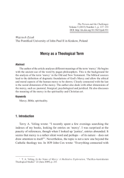 Mercy as a Theological Term