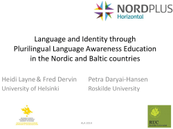 Language and Identity through Plurilingual Language