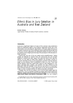 Ethnic Bias in Jury Selection in Australia and New Zealand