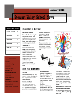 Stewart Valley School News