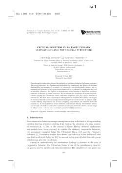 Critical behavior in an evolutionary Ultimatum Game with social