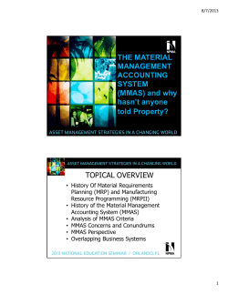 THE MATERIAL MANAGEMENT ACCOUNTING SYSTEM (MMAS