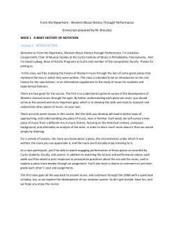 From the Repertoire : Western Music History Through Performance