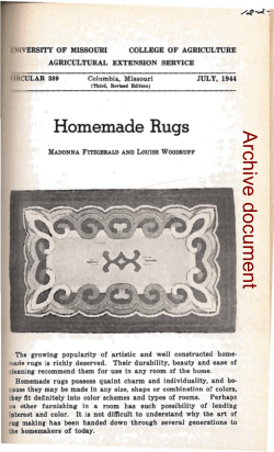 Homemade Rugs  - University of Missouri Extension