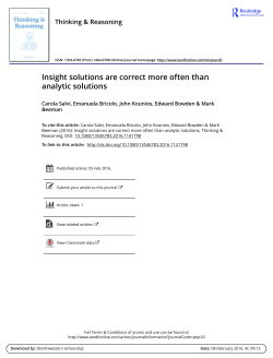 Insight solutions are correct more often than analytic solutions