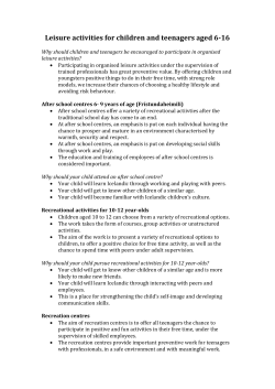 Leisure activities for children and teenagers aged 6-16