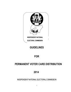 GUIDELINES FOR PERMANENT VOTER CARD DISTRIBUTION 2014