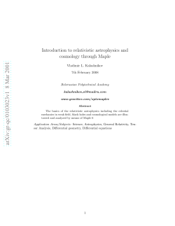Introduction to relativistic astrophysics and cosmology through Maple