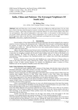 A Brief History of Indo-China Relations