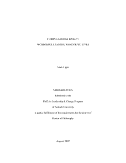 FINDING GEORGE BAILEY: WONDERFUL LEADERS