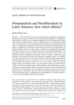 Neopopulism and Neoliberalism in Latin America: how much affinity?