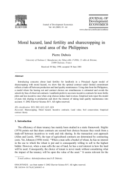 Moral hazard, land fertility and sharecropping in a rural area of the