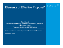 Elements of Effective Proposal - Pakistan Institute of Development