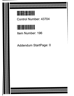 Control Number: 43704 Item Number: 196