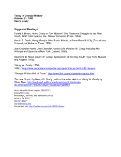Today in Georgia History October 21, 1891 Henry Grady Suggested