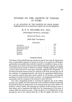 STUDIES ON THE GROWTH OF TISSUES