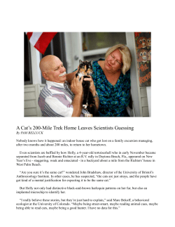 A Cat`s 200-Mile Trek Home Leaves Scientists