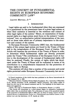 The Concept of Fundamental Rights in European Economic