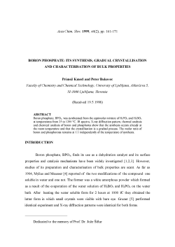 BORON PHOSPHATE: ITS SYNTHESIS, GRADUAL