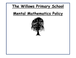 Mental Maths Policy - Willows Primary School