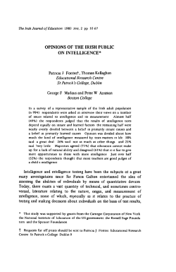 opinions of the irish public on intelligence