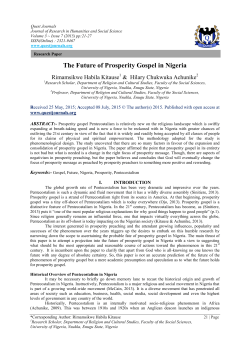 The Future of Prosperity Gospel in Nigeria