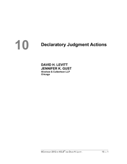 Declaratory Judgment Actions