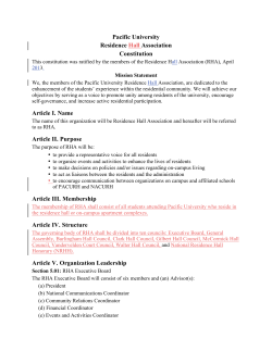 Pacific University Residence Hall Association Constitution Article I
