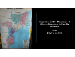 Preparations for TPC &ndash; Mozambique : A Citizen Led Assessment