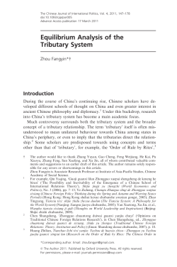 Equilibrium Analysis of the Tributary System