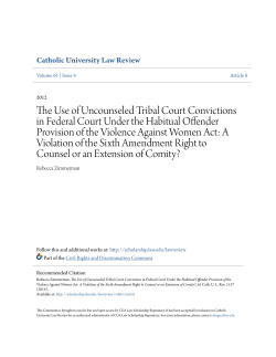 The Use of Uncounseled Tribal Court Convictions in Federal Court