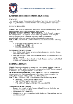CLASSROOM DISCUSSION POINTS FOR SOUTH KOREA - V-NEP