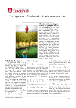 The Department of Mathematics, Schools Newsletter, No.4