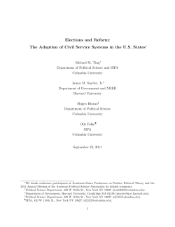 Elections and Reform: The Adoption of Civil Service Systems in the
