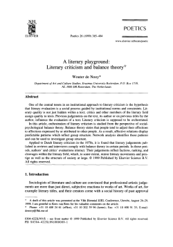 A literary playground" Literary criticism and balance theory