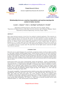 amylase degradation and amylose/amylopectin content of maize