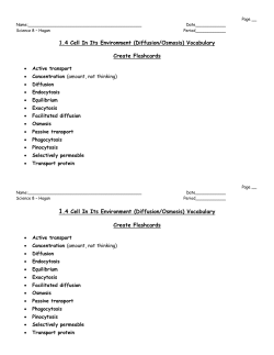 1.4 Cell In Its Environment (Diffusion/Osmosis) Vocabulary Create