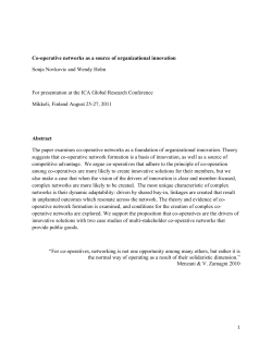 Co-operative networks as a source of organizational innovation