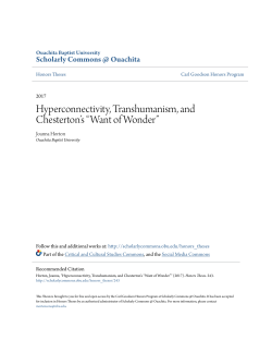 Hyperconnectivity, Transhumanism, and Chesterton`s