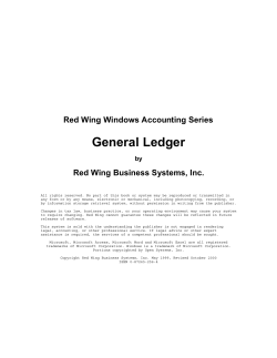 General Ledger - Red Wing Software