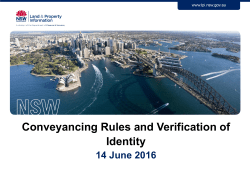 Conveyancing Rules and Verification of Identity
