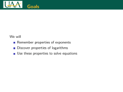 Properties of logarithms